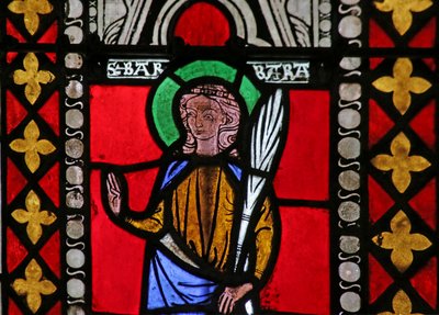 Window Depicting Saint Barbara by French School